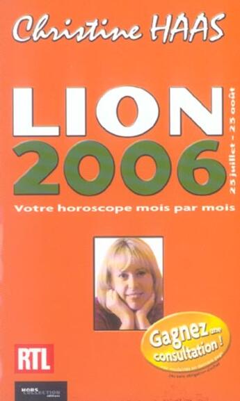 Couverture du livre « Lion » de Christine Haas aux éditions Hors Collection