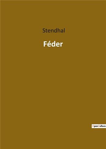 Couverture du livre « Feder » de Stendhal et Ligaran aux éditions Culturea