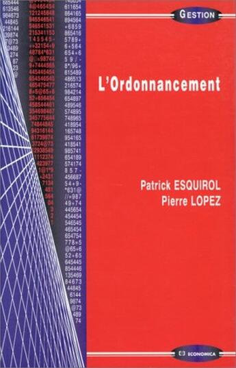 Couverture du livre « L'ordonnancement » de Esquirol/Lopez aux éditions Economica