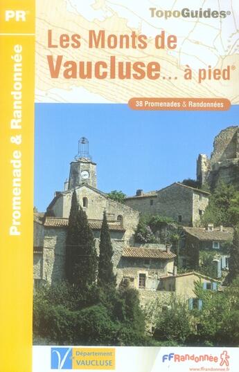 Couverture du livre « Les monts de vaucluse à pied » de  aux éditions Ffrp