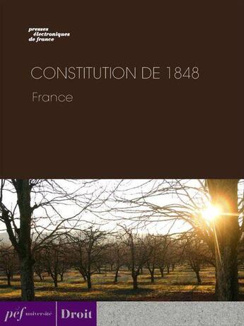 Couverture du livre « Constitution de 1848 » de Oeuvre Collective aux éditions Presses Electroniques De France