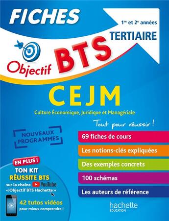 Couverture du livre « Objectif BTS ; CEJM, culture économique, juridique et managériale ; fiches » de Bruno Bonnefous et Marc Geromini et David Leccia aux éditions Hachette Education