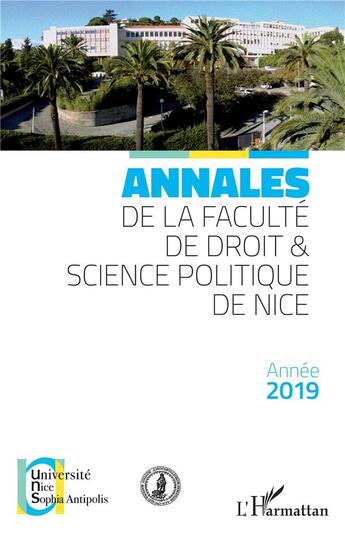 Couverture du livre « Annales de la faculté de droit & science politique de Nice ; année 2019 » de  aux éditions L'harmattan