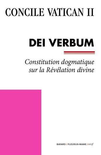 Couverture du livre « Concile Vatican II ; Dei Verbum » de  aux éditions Bayard/fleurus-mame/cerf