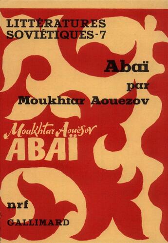 Couverture du livre « Abai » de Aouezov Moukhtar aux éditions Gallimard