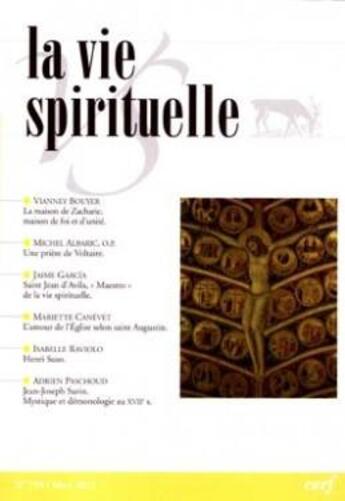 Couverture du livre « La vie spirituelle numero 799 » de  aux éditions Cerf