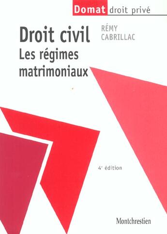 Couverture du livre « Droit civil regimes matrimoniaux » de Remy Cabrillac aux éditions Lgdj