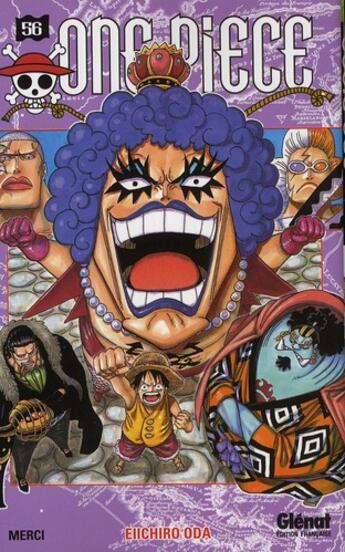 Couverture du livre « One Piece Tome 56 : merci » de Eiichiro Oda aux éditions Glenat