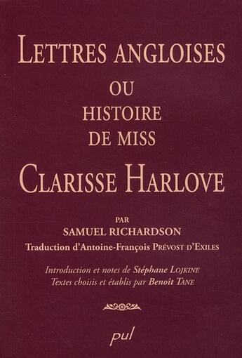 Couverture du livre « Lettres angloises ou histoire de miss Clarisse Harlove » de Samuel Richardson aux éditions Presses De L'universite De Laval