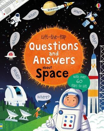 Couverture du livre « Lift-the-flap questions and answers about space » de Katie Daynes aux éditions Usborne