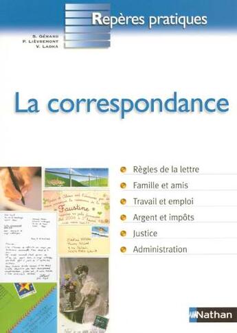 Couverture du livre « La correspondance » de Sylvie Gerard aux éditions Nathan