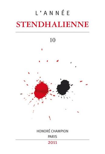 Couverture du livre « L'ANNEE STENDHALIENNE T.10 ; Stendhal et l'argent ; varia » de  aux éditions Honore Champion