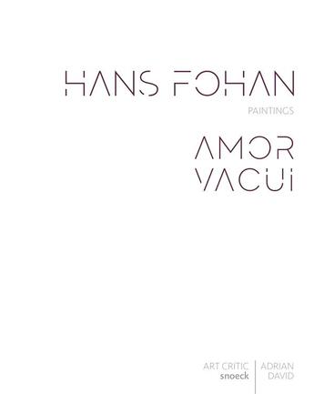 Couverture du livre « Amor vacui » de Hans Fohan aux éditions Snoeck Gent