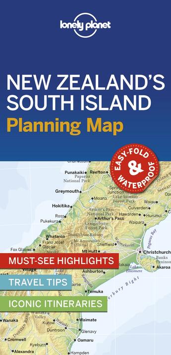 Couverture du livre « New zealand's south island planning map 1ed -anglais- » de  aux éditions Lonely Planet France