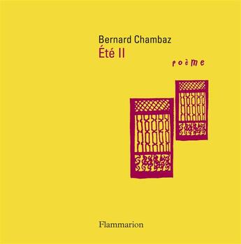 Couverture du livre « Été II » de Bernard Chambaz aux éditions Flammarion