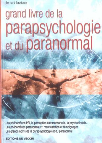 Couverture du livre « Gl de la parapsychologie et du paranormal » de Baudouin aux éditions De Vecchi