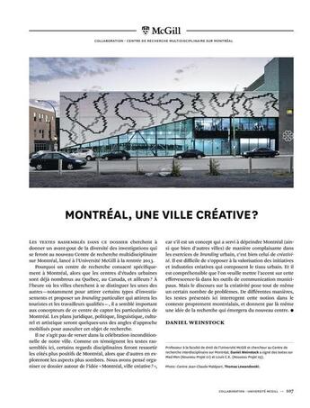 Couverture du livre « Montréal, une ville créative? » de Martin Winckler et Daniel Weinstock et Raphael Fischler et Maxime-Alexis Frappier aux éditions Atelier 10