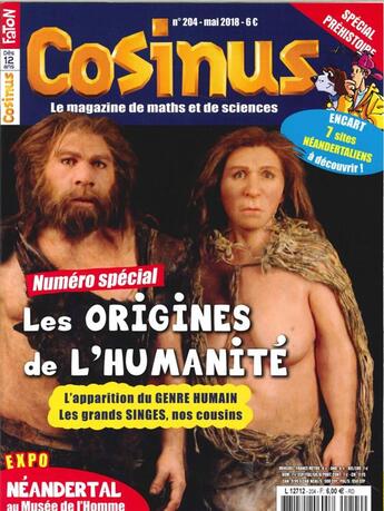 Couverture du livre « Cosinus n 204 les origines de l'humanite - mai 2018 » de  aux éditions Cosinus