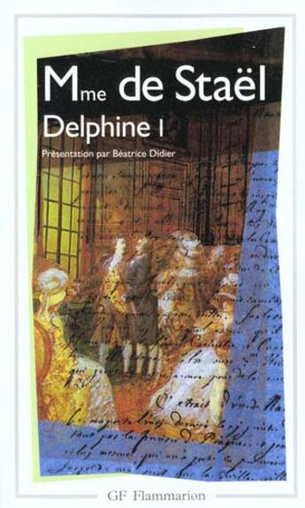 Couverture du livre « Delphine Tome 1 » de Germaine De Stael-Holstein aux éditions Flammarion