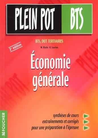 Couverture du livre « Economie Generale Bts T.26 » de Michel Biales et R Leurion aux éditions Foucher