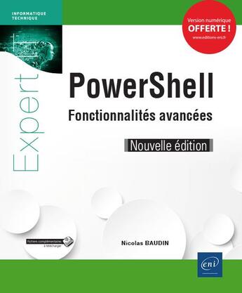 Couverture du livre « Windows PowerShell ; fonctionnalités avancées » de Nicolas Baudin aux éditions Eni