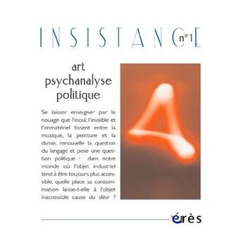 Couverture du livre « Revue Insistance » de Revue Insistance aux éditions Eres