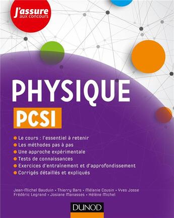 Couverture du livre « Physique PCSI » de Jean-Michel Bauduin aux éditions Dunod