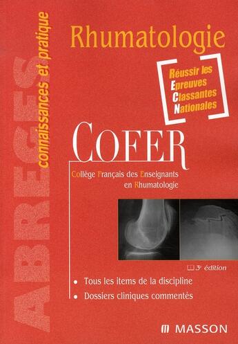 Couverture du livre « Rhumatologie (3e édition) » de Cofer aux éditions Elsevier-masson