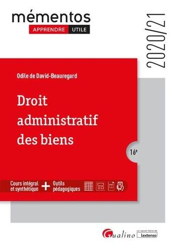 Couverture du livre « Droit administratif des biens (édition 2020/2021) » de Odile De David-Beauregard-Berthier aux éditions Gualino