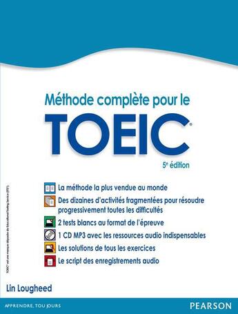 Couverture du livre « Méthode complète pour le TOEIC (5e édition) » de Sylvie Hadman et Lin Lougheed et Helene Bourgeois aux éditions Pearson