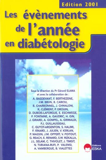 Couverture du livre « Evenements de l'annee en diabetologie » de Slama aux éditions Eska