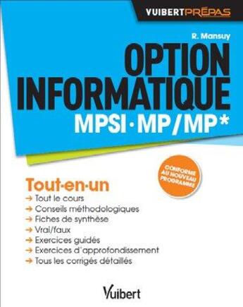 Couverture du livre « Option informatique MPSI-MP/MP » de Roger Mansuy aux éditions Vuibert