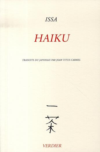 Couverture du livre « Haïku » de Issa aux éditions Verdier