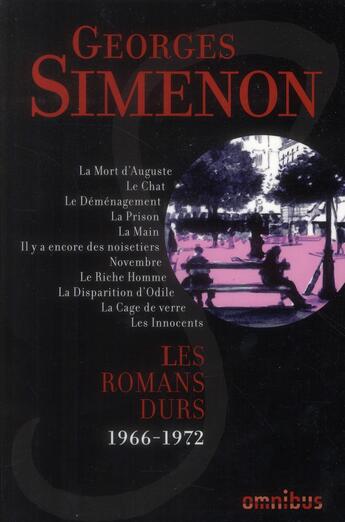 Couverture du livre « Les romans durs t.12 ; 1966-1972 » de Georges Simenon aux éditions Omnibus