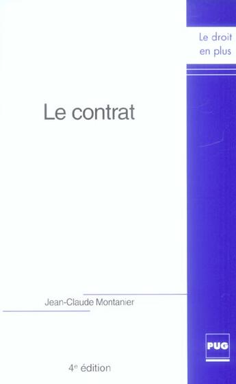 Couverture du livre « Contrat 4e edit (4e édition) » de Montanier Jc aux éditions Pu De Grenoble
