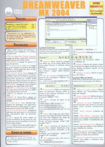 Couverture du livre « DREAMWEAVER MX 2004 » de Remy Lentzner aux éditions Eska