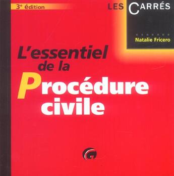 Couverture du livre « Essentiel de la procedure civile, 3eme edition (l') (3e édition) » de Fricero N aux éditions Gualino