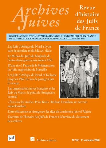 Couverture du livre « Archives juives, vol. 53, n.1 » de  aux éditions Puf