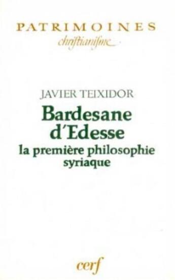 Couverture du livre « Bardesane d'edesse » de Javier Teixidor aux éditions Cerf