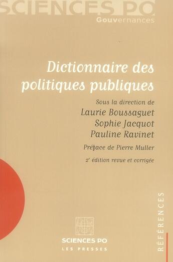 Couverture du livre « Dictionnaire des politiques publiques (2e édition) » de Boussaguet/Al aux éditions Presses De Sciences Po