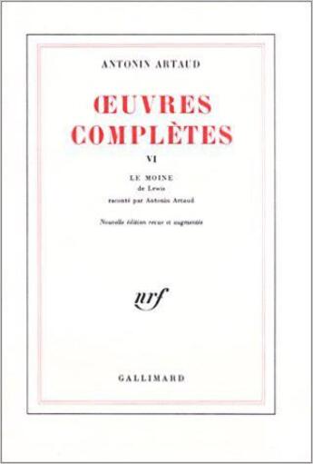 Couverture du livre « Oeuvres complètes t.6 » de Artaud Antonin aux éditions Gallimard