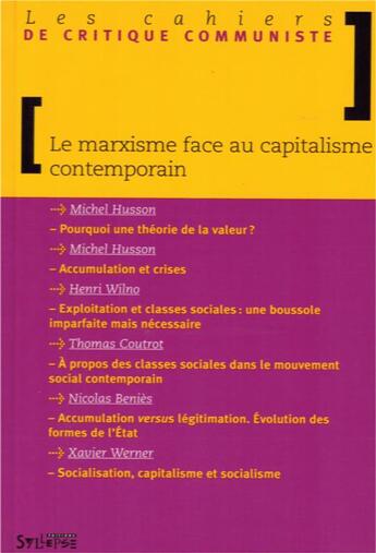 Couverture du livre « Marxisme face au capitalisme contemporain » de  aux éditions Syllepse