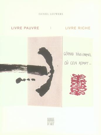 Couverture du livre « Livre pauvre, livre riche » de Daniel Leuwers aux éditions Somogy