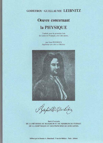 Couverture du livre « Oeuvre concernant la physique » de Gottfried Wilhelm Leibnitz aux éditions Blanchard