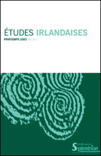 Couverture du livre « ETUDES IRLANDAISES » de Pur aux éditions Pu De Rennes