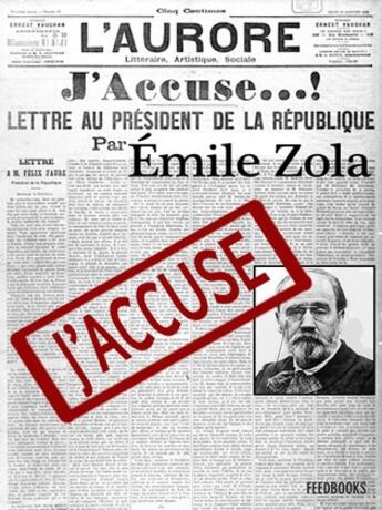 Couverture du livre « J'accuse » de Émile Zola aux éditions 