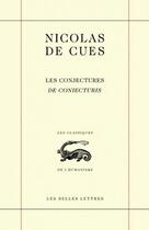 Couverture du livre « Les conjectures » de Nicolas De Cues aux éditions Belles Lettres