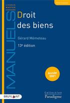 Couverture du livre « Droit des biens (édition 2021) » de Gérard Memeteau aux éditions Bruylant