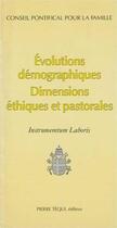 Couverture du livre « Instrumentum Laboris Evolutions Demographiques » de Pinckaers S aux éditions Tequi