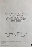 Couverture du livre « Je suis devenu une chaise, une amie, un pied, le nez et le chien » de Paul Brunet et Camille Girard aux éditions Revue 303